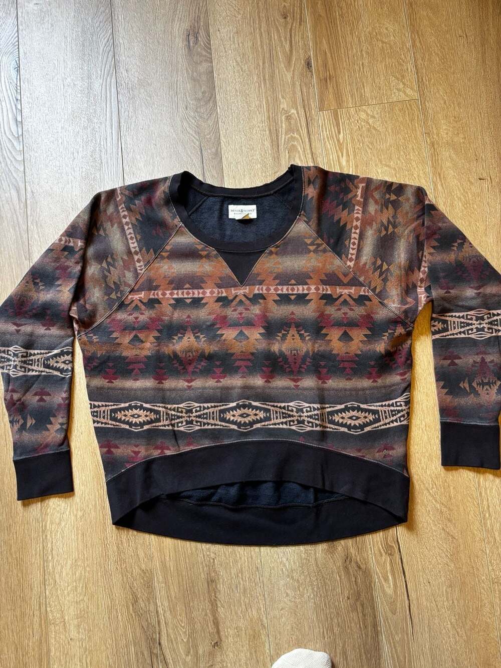 Denim & Supply Ralph Lauren Aztec Geometric Pattern Crewneck Sweatshirt Large